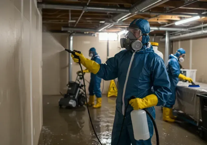 Basement Sanitization and Antimicrobial Treatment process in Shorewood-Tower Hills-Harbert, MI